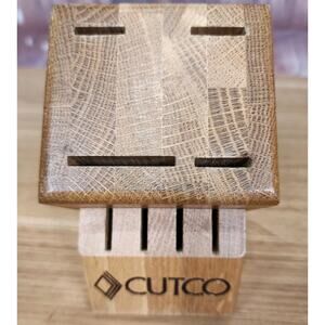 Cutco Wood 8 Slot Knife Block Honey Oak Made in USA